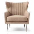 Sillón de tela suave en color beige con patas metálicas 70 x 80 x 85cm