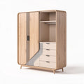 Armario moderno de madera con estantería y cajones de 150 x 100 x 200cm