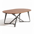 Mesa ovalada de madera con patas metálicas 160 x 80 x 75 cm
