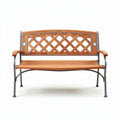 Banco de jardín de madera y metal 150 x 60 x 90cm diseño contemporáneo