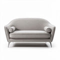 Sofá de dos plazas de tela gris 100 x 70 x 70 cm con brazos curvos