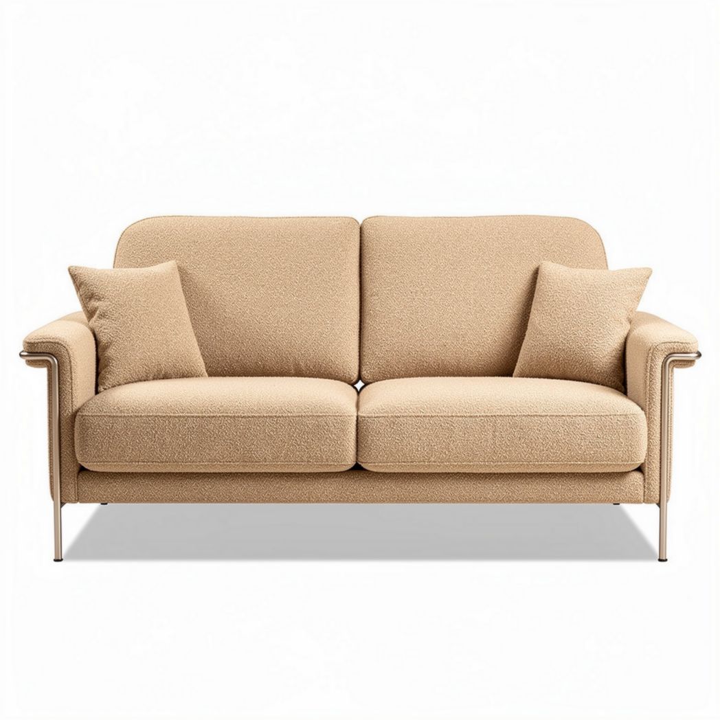 sofá de dos plazas en color beige con cojines incluidos 180 x 90 x 85cm