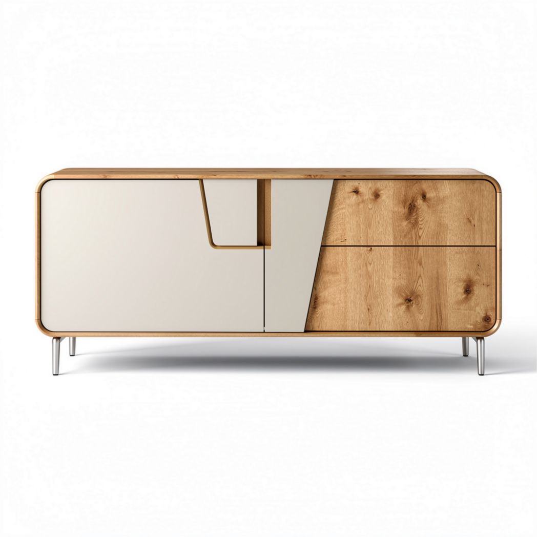 Mueble de sala de estar de madera con espejo 120 x 40 x 70cm